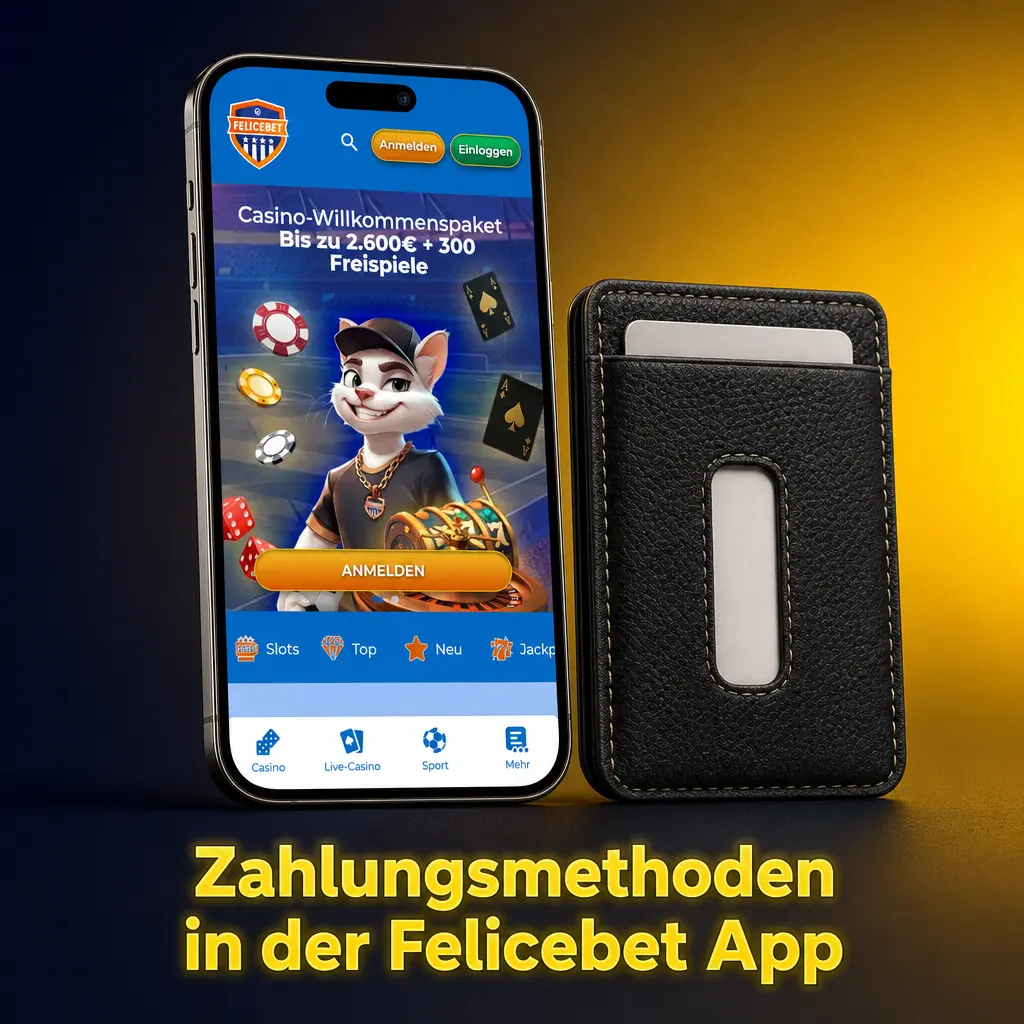 Zahlungsmethoden in der Felicebet App: Sofortüberweisung, Visa, Mastercard, paysafecard, MiFinity und Kryptowährungen